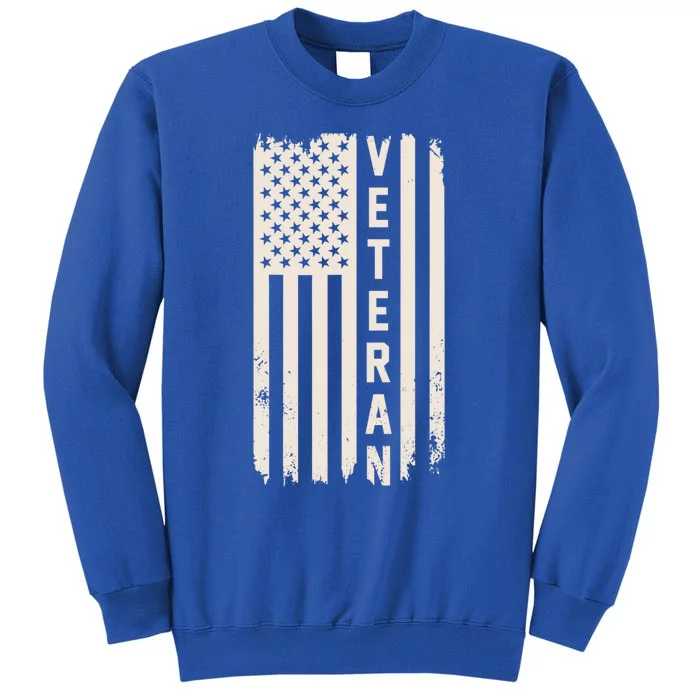 Veteran Us Flag Armed Forces Military Retired Retro Gift Tall Sweatshirt