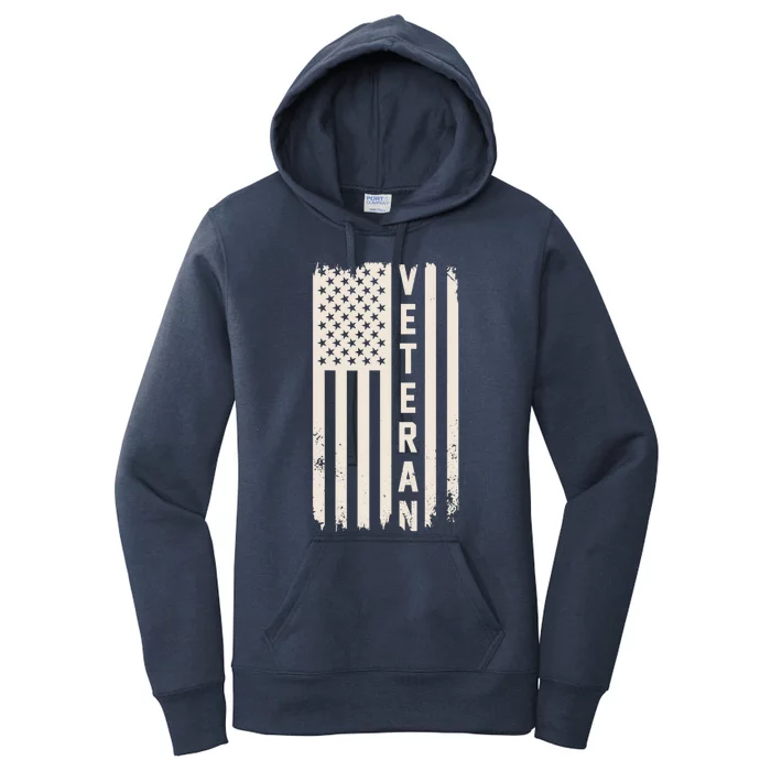 Veteran Us Flag Armed Forces Military Retired Retro Gift Women's Pullover Hoodie