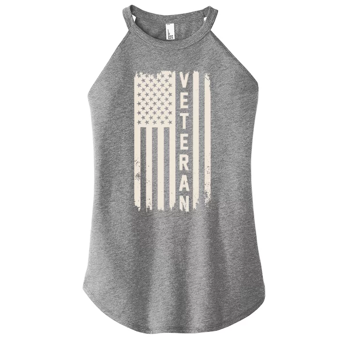 Veteran Us Flag Armed Forces Military Retired Retro Gift Women’s Perfect Tri Rocker Tank