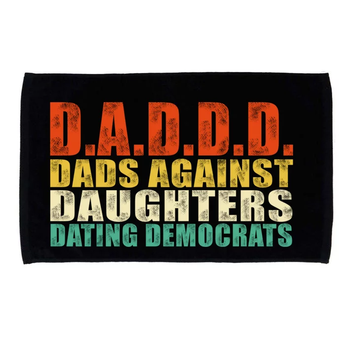 Vintage Us Flag Dads Against Daughters Dating Democrats Gift Microfiber Hand Towel