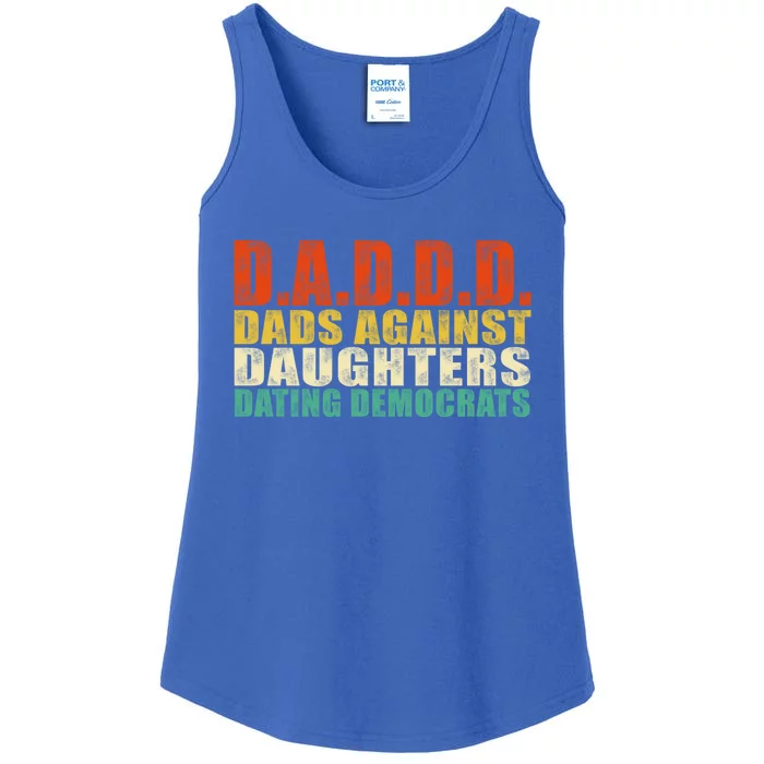 Vintage Us Flag Dads Against Daughters Dating Democrats Gift Ladies Essential Tank