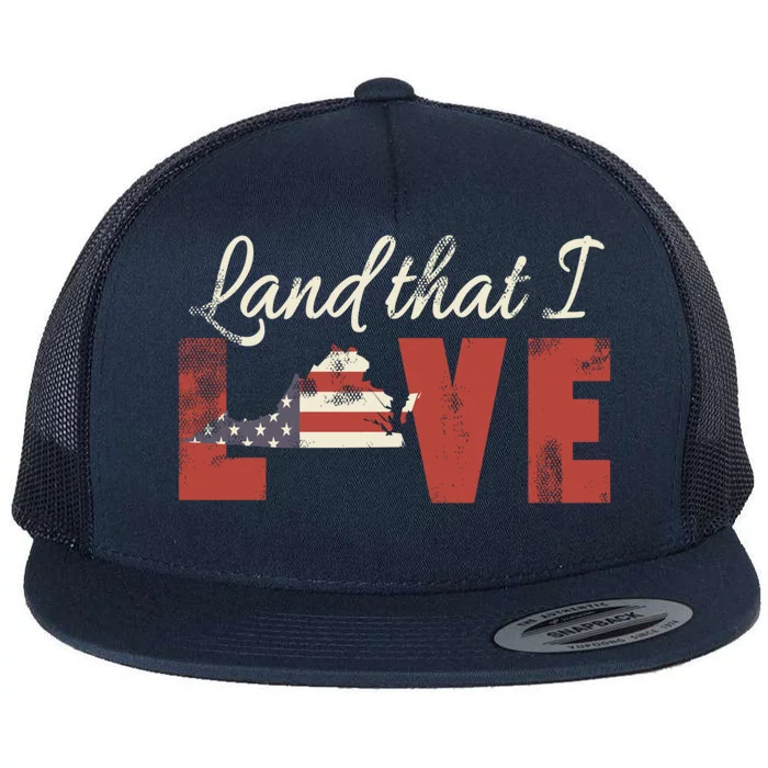 Virginia Usa Flag Land That I Love Patriotic Gift Flat Bill Trucker Hat