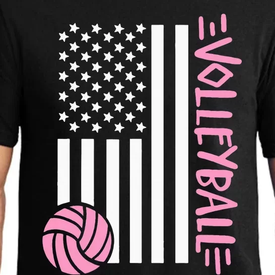 Volleyball Us Flag Usa Pajama Set