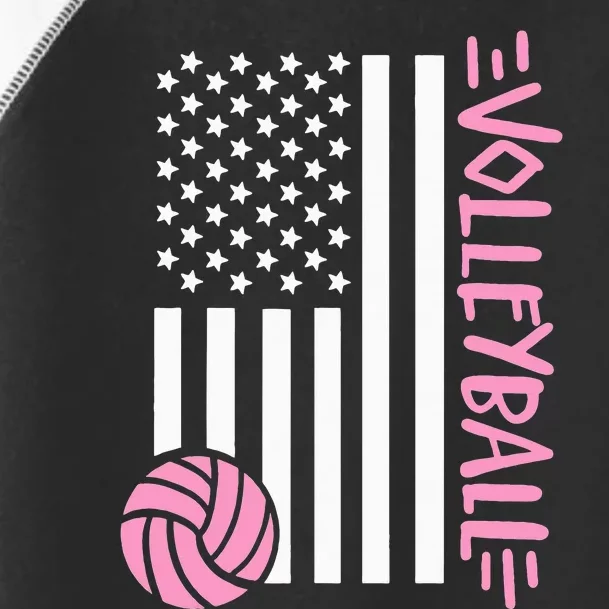 Volleyball Us Flag Usa Toddler Fine Jersey T-Shirt