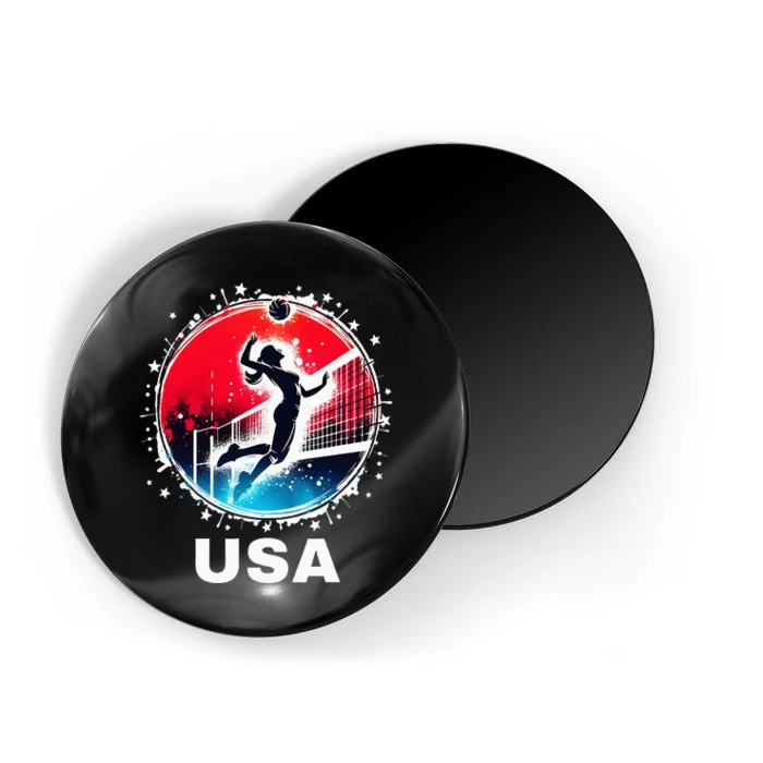 Volleyball Usa Go Usa Team U.S.A Flag Women Volleyball Magnet