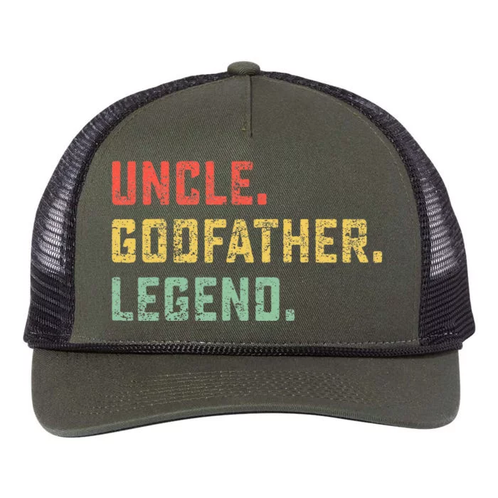 Vintage Uncle Godfather Legend Gift Favorite Best Uncle Ever Retro Rope Trucker Hat Cap