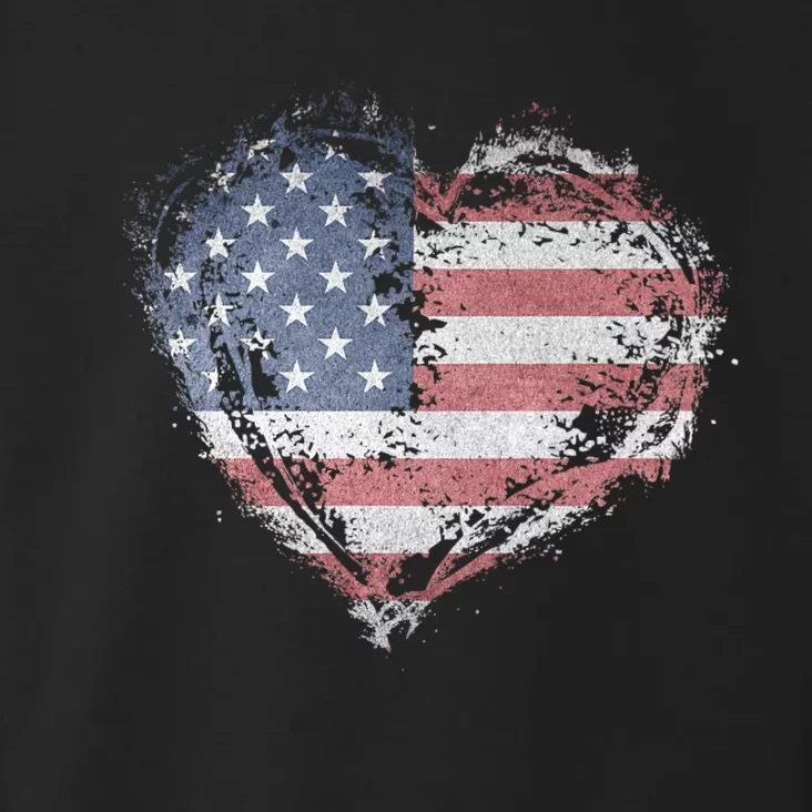 Vintage Usa Heart Shape American Flag Stylish Design Toddler Hoodie