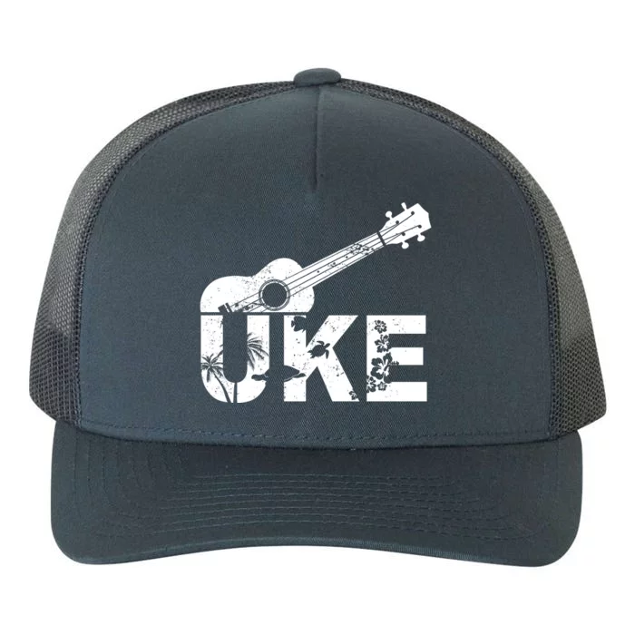 Vintage Uke Hawaiian Ukulele Yupoong Adult 5-Panel Trucker Hat