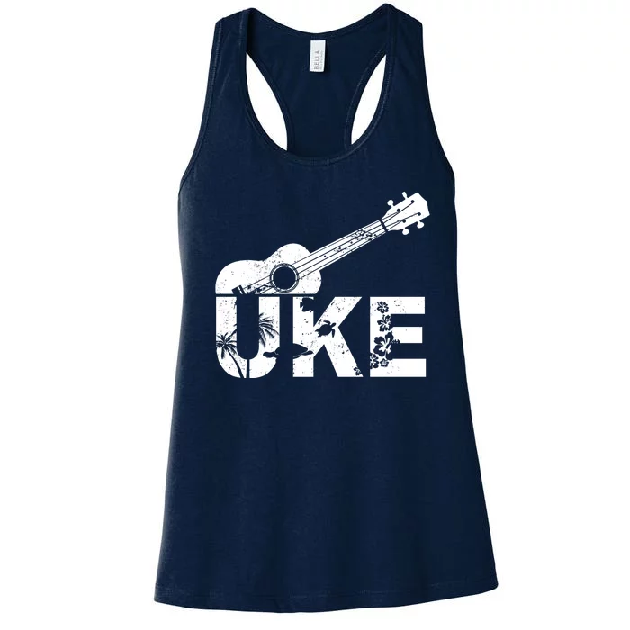 Vintage Uke Hawaiian Ukulele Women's Racerback Tank