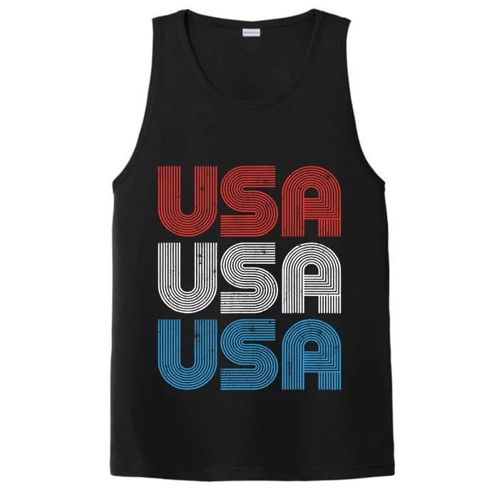 Vintage USA Independence Day 4th of July Patriotic Performance Tank