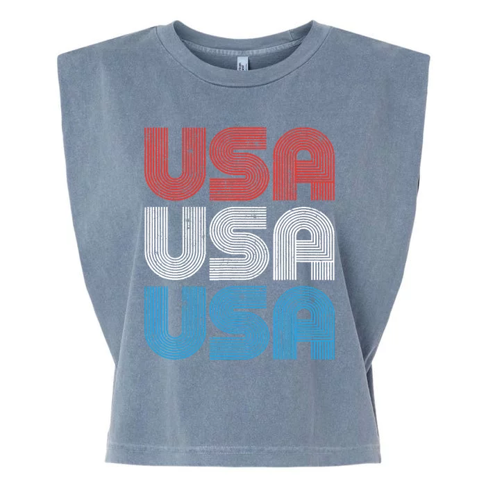 Vintage USA Independence Day 4th of July Patriotic Garment-Dyed Women's Muscle Tee