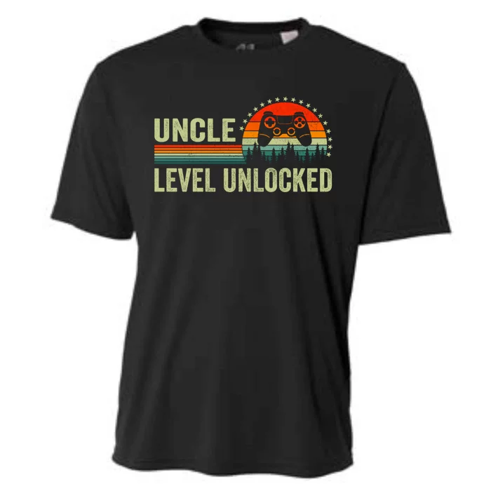 Vintage Uncle Level Unlocked Video Gamer Uncle Fathers Day Great Gift Cooling Performance Crew T-Shirt