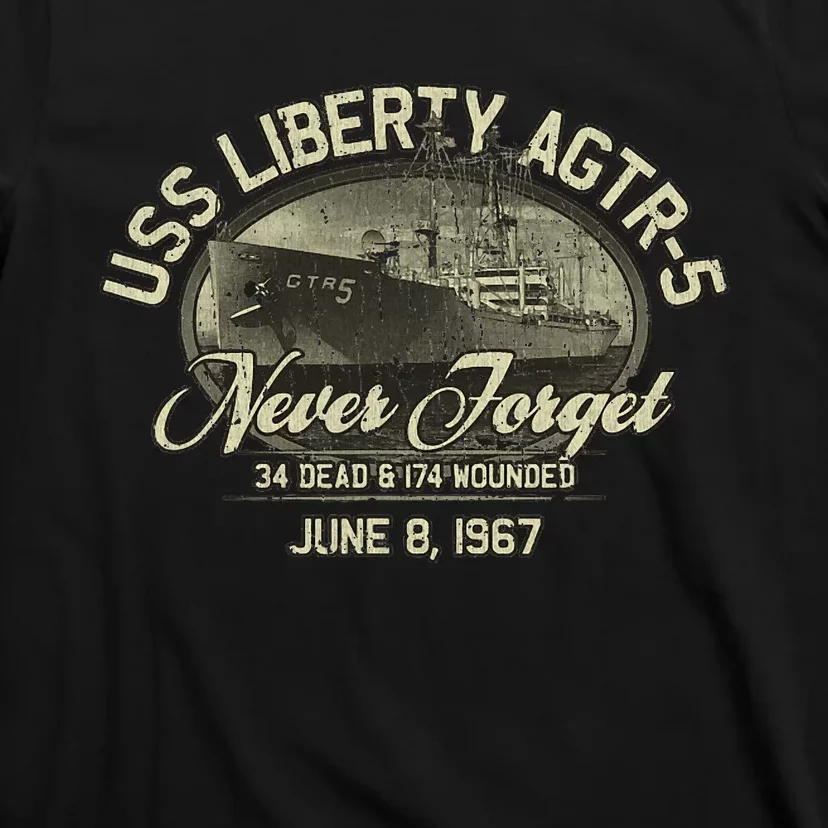 Vintage Uss Liberty Agtr5 1967 Military Gift Ship T-Shirt