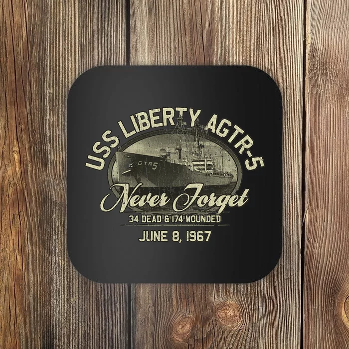 Vintage Uss Liberty Agtr5 1967 Military Gift Ship Coaster