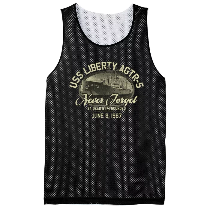 Vintage Uss Liberty Agtr5 1967 Military Gift Ship Mesh Reversible Basketball Jersey Tank