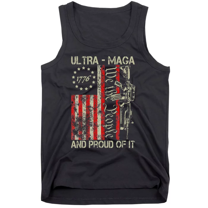 Vintage Ultra Maga Old American Flag 1776 We The People Usa Vintage Ultra Maga O Tank Top