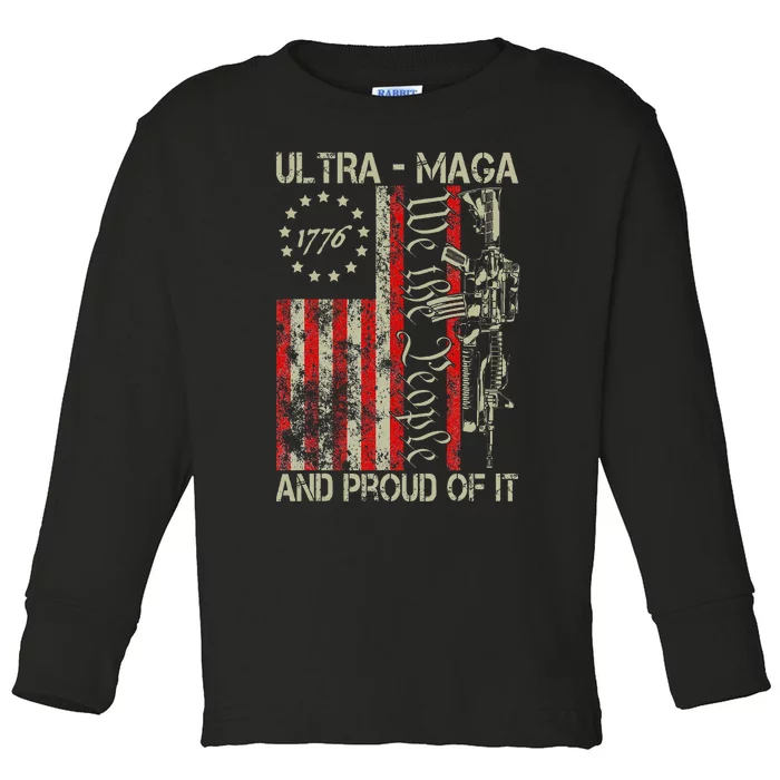 Vintage Ultra Maga Old American Flag 1776 We The People Usa Vintage Ultra Maga O Toddler Long Sleeve Shirt