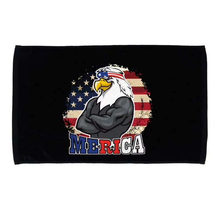 Vintage Usa Merica Eagle Mullet 4th July American Flag Gift Microfiber Hand Towel