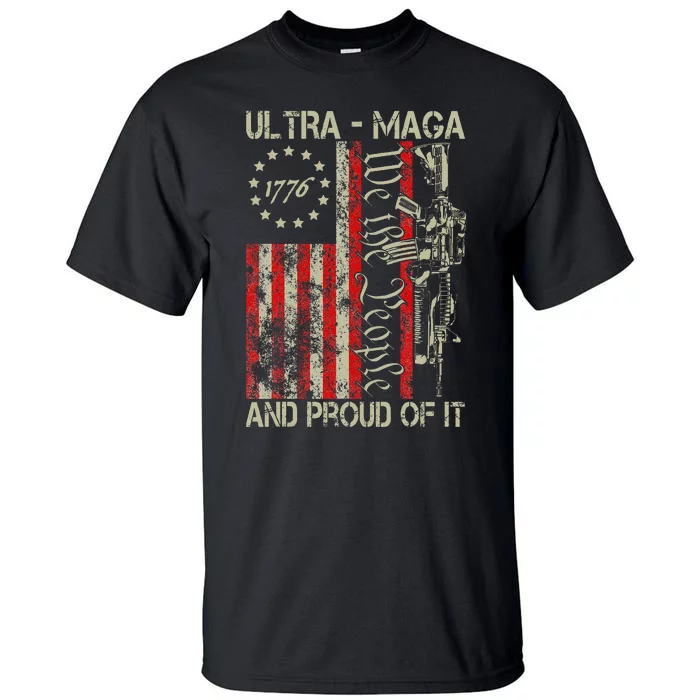 Vintage Ultra Maga Old American Flag 1776 We The People Usa Min Tall T-Shirt