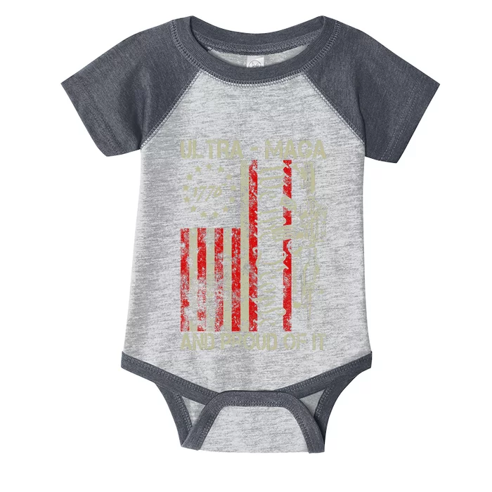 Vintage Ultra Maga Old American Flag 1776 We The People Usa Min Infant Baby Jersey Bodysuit