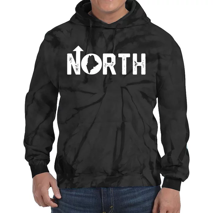 Vintage Up North Maine State Map Tie Dye Hoodie