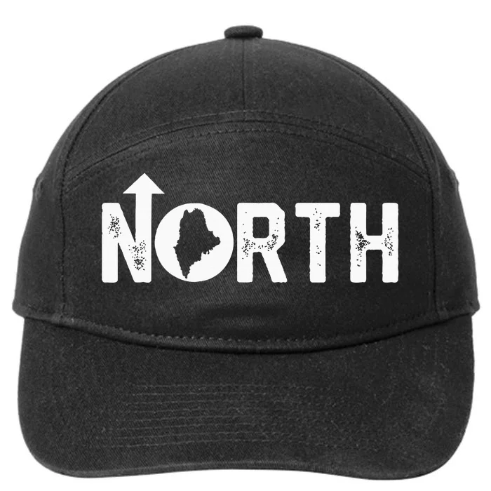 Vintage Up North Maine State Map 7-Panel Snapback Hat