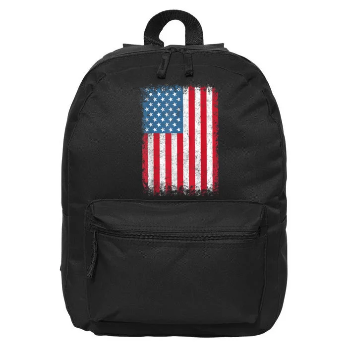 Vintage Usa Patriotic American Flag For Us 16 in Basic Backpack