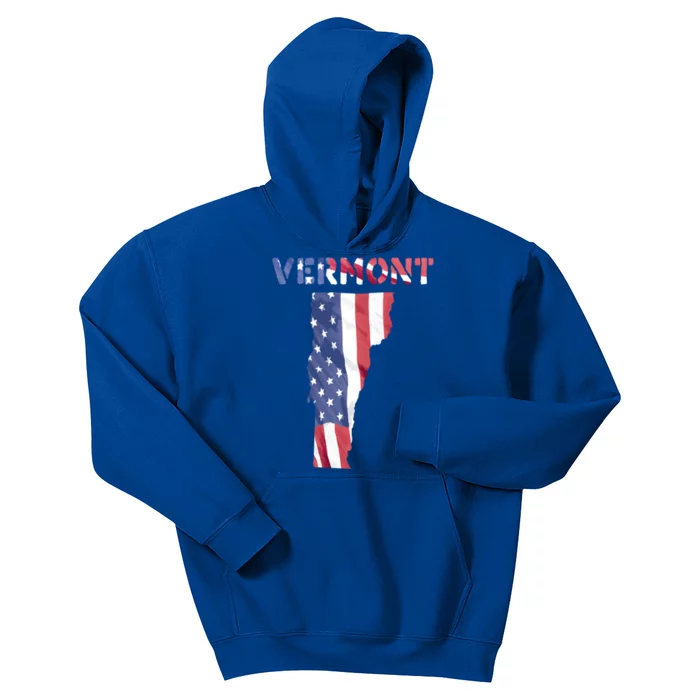 Vermont Usa Proud United States America Patriot Flag Vt Us Gift Kids Hoodie