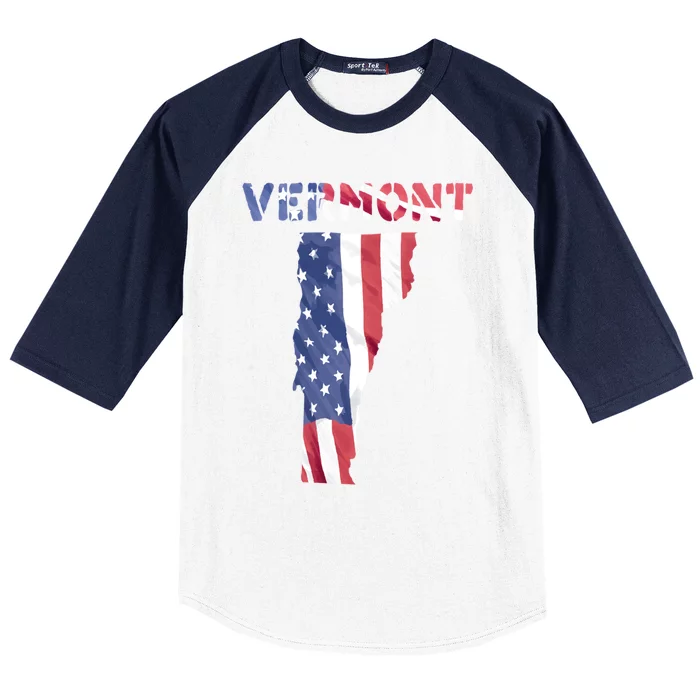 Vermont Usa Proud United States America Patriot Flag Vt Us Gift Baseball Sleeve Shirt