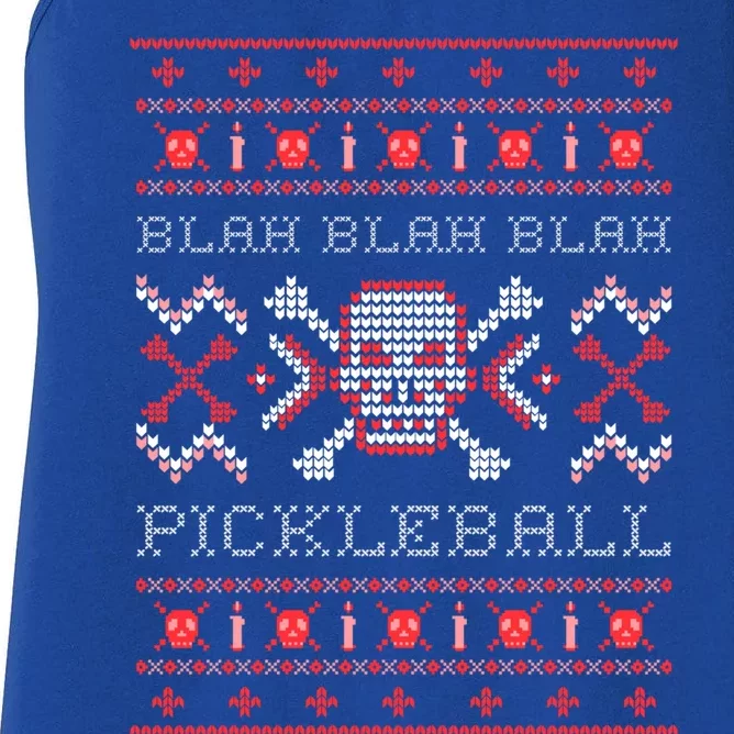 Very Ugly Pickleball Christmas Sweater Gift Women's Racerback Tank