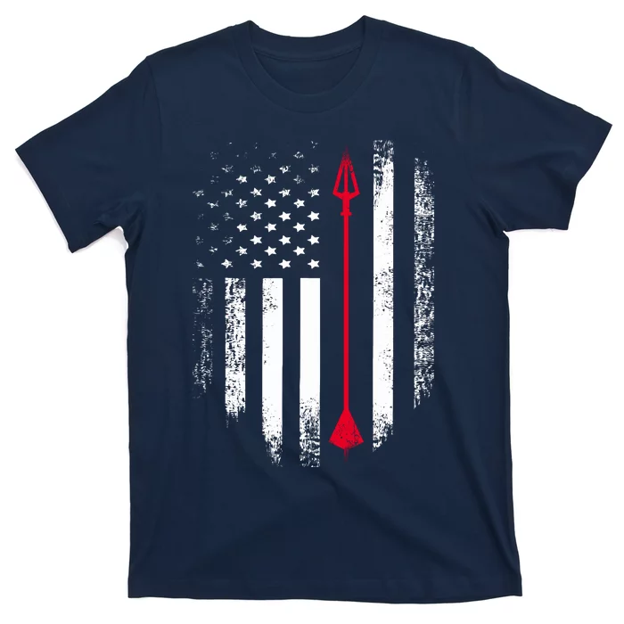 Vintage Usa Red White Archery Arrow American Flag T-Shirt