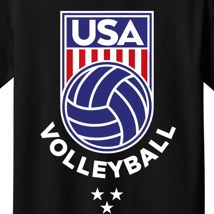 Volleyball USA Support The Team Shirt USA Flag Beach TShirt Kids T-Shirt