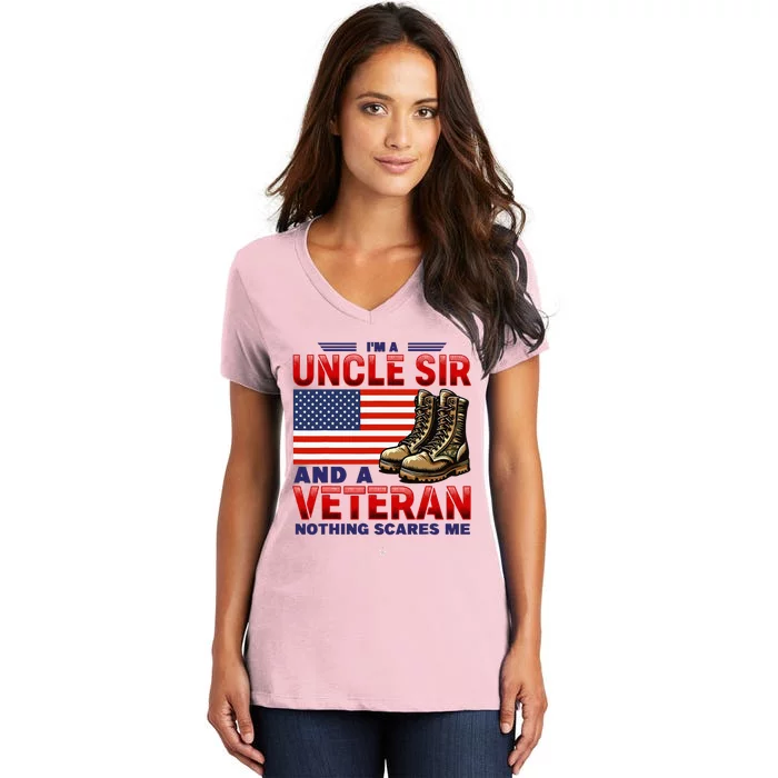 Veteran Uncle Sir Uncle Usa Flag 4th Of July Women's V-Neck T-Shirt