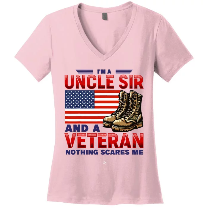 Veteran Uncle Sir Uncle Usa Flag 4th Of July Women's V-Neck T-Shirt