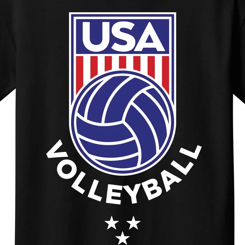 Volleyball USA Support The USA Flag Beach Kids T-Shirt