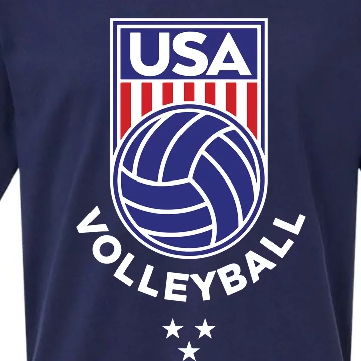 Volleyball USA Support The USA Flag Beach Sueded Cloud Jersey T-Shirt