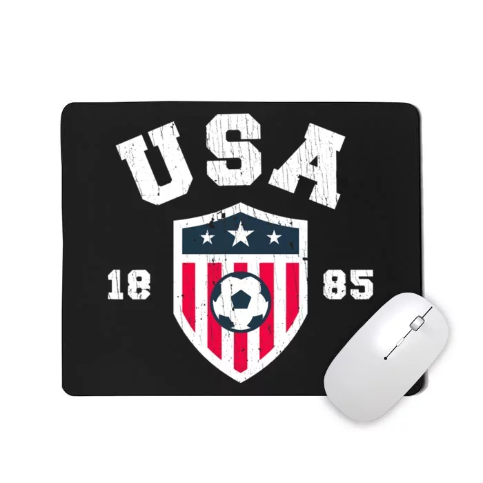 Vintage USA Soccer 1885 American Flag Football Mousepad