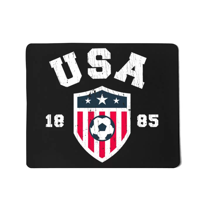 Vintage USA Soccer 1885 American Flag Football Mousepad