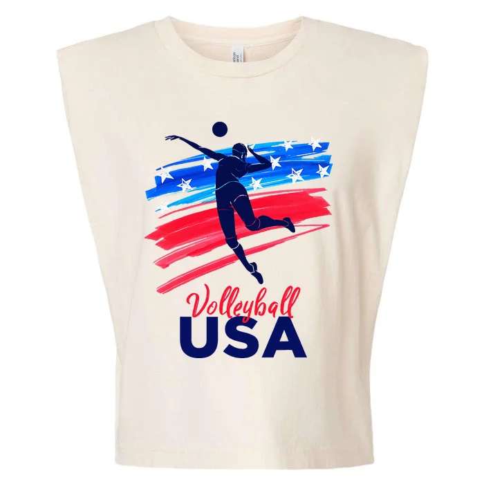 Volleyball Usa Support Garment-Dyed Women's Muscle Tee