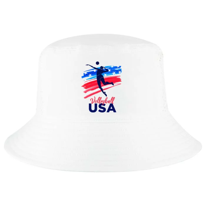 Volleyball Usa Support Cool Comfort Performance Bucket Hat