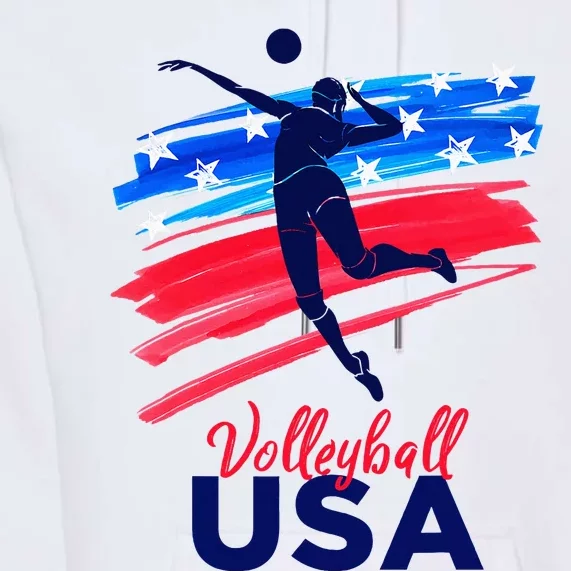 Volleyball Usa Support Premium Hoodie