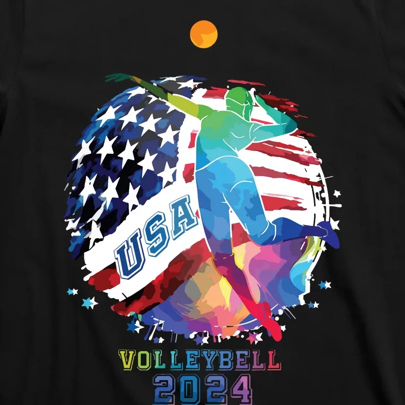 Volleyball Usa Support The United States American 2024 T-Shirt