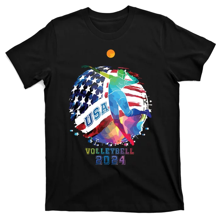 Volleyball Usa Support The United States American 2024 T-Shirt