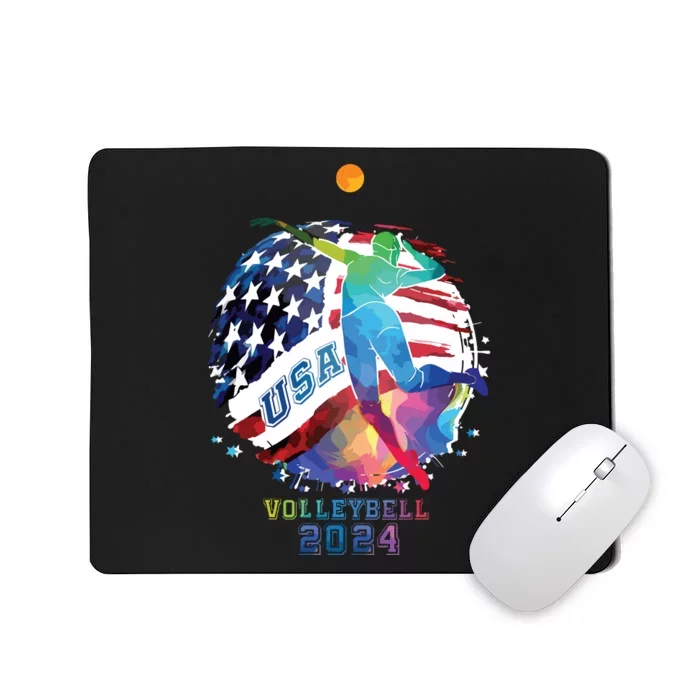 Volleyball Usa Support The United States American 2024 Mousepad