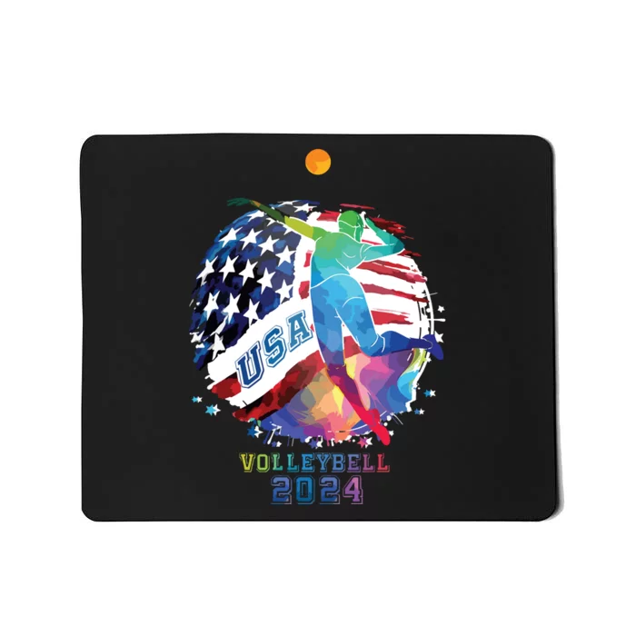 Volleyball Usa Support The United States American 2024 Mousepad