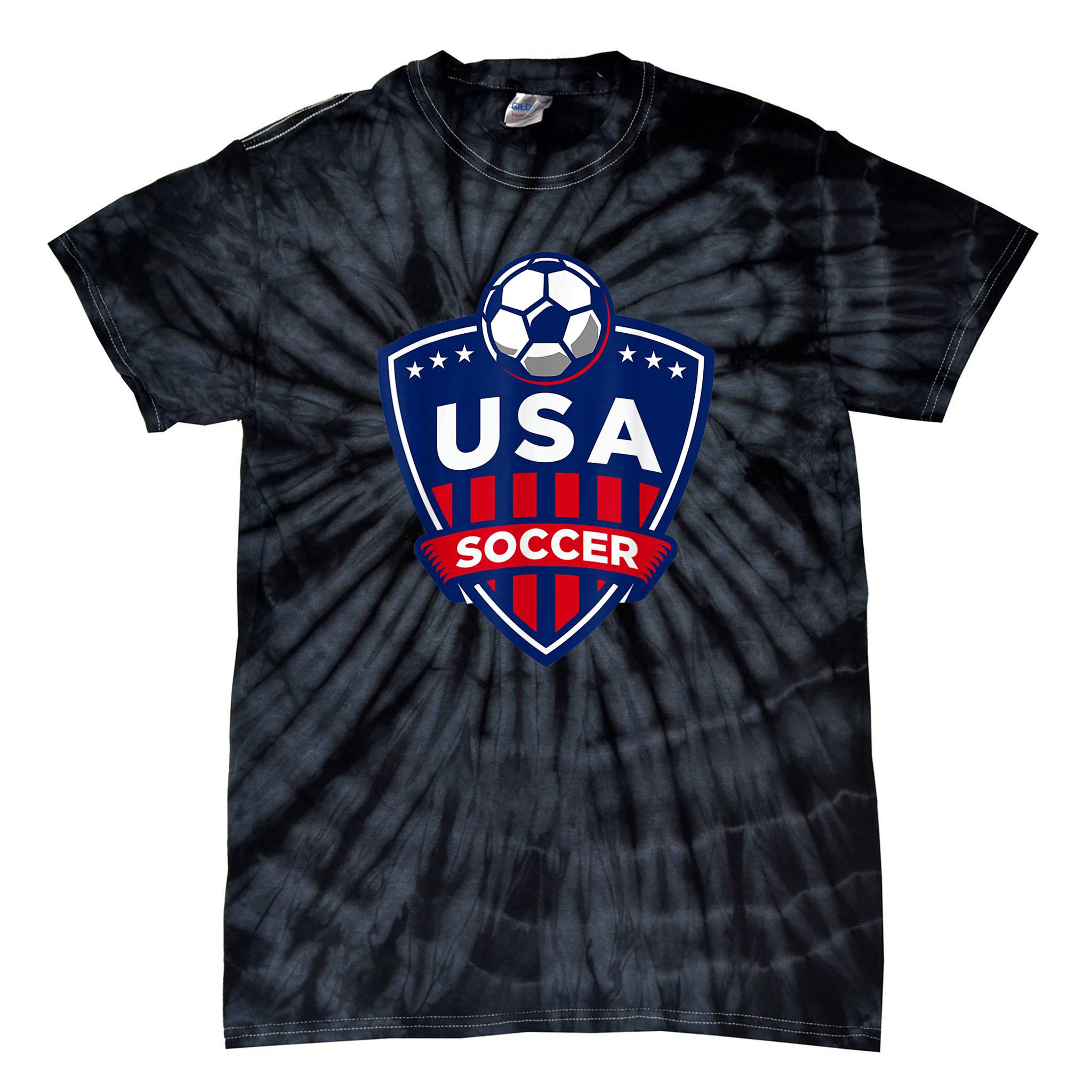 Vintage USA Soccer American Flag Football Jersey Tie-Dye T-Shirt