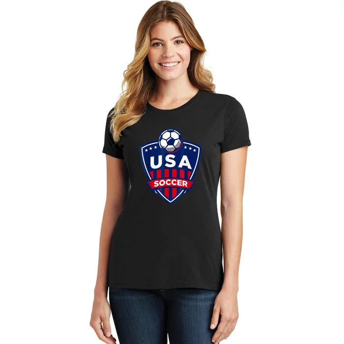 Vintage USA Soccer American Flag Football Jersey Women's T-Shirt