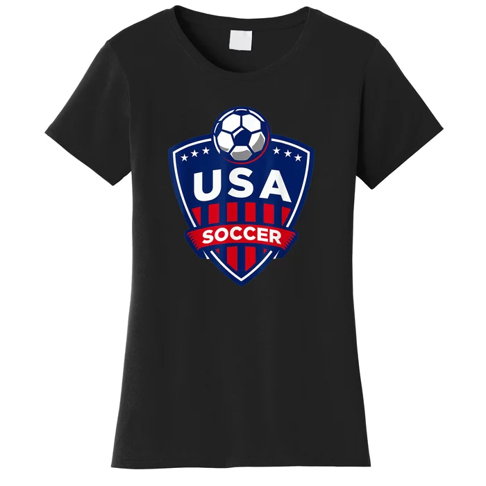 Vintage USA Soccer American Flag Football Jersey Women's T-Shirt