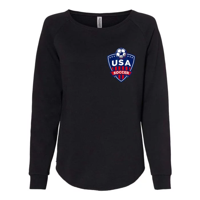 Vintage USA Soccer American Flag Football Jersey Womens California Wash Sweatshirt