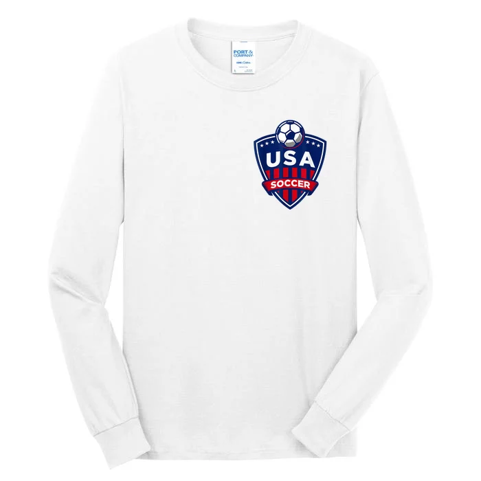 Vintage USA Soccer American Flag Football Jersey Tall Long Sleeve T-Shirt